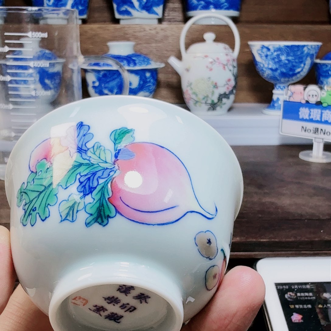 泥塑预***者主人杯手工手绘微瑕