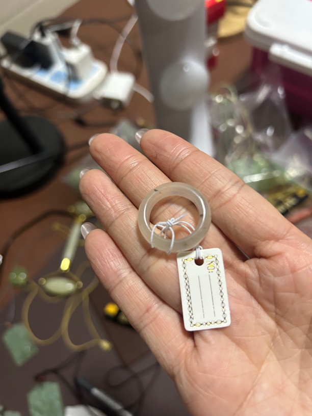 岫玉精品水墨戒指