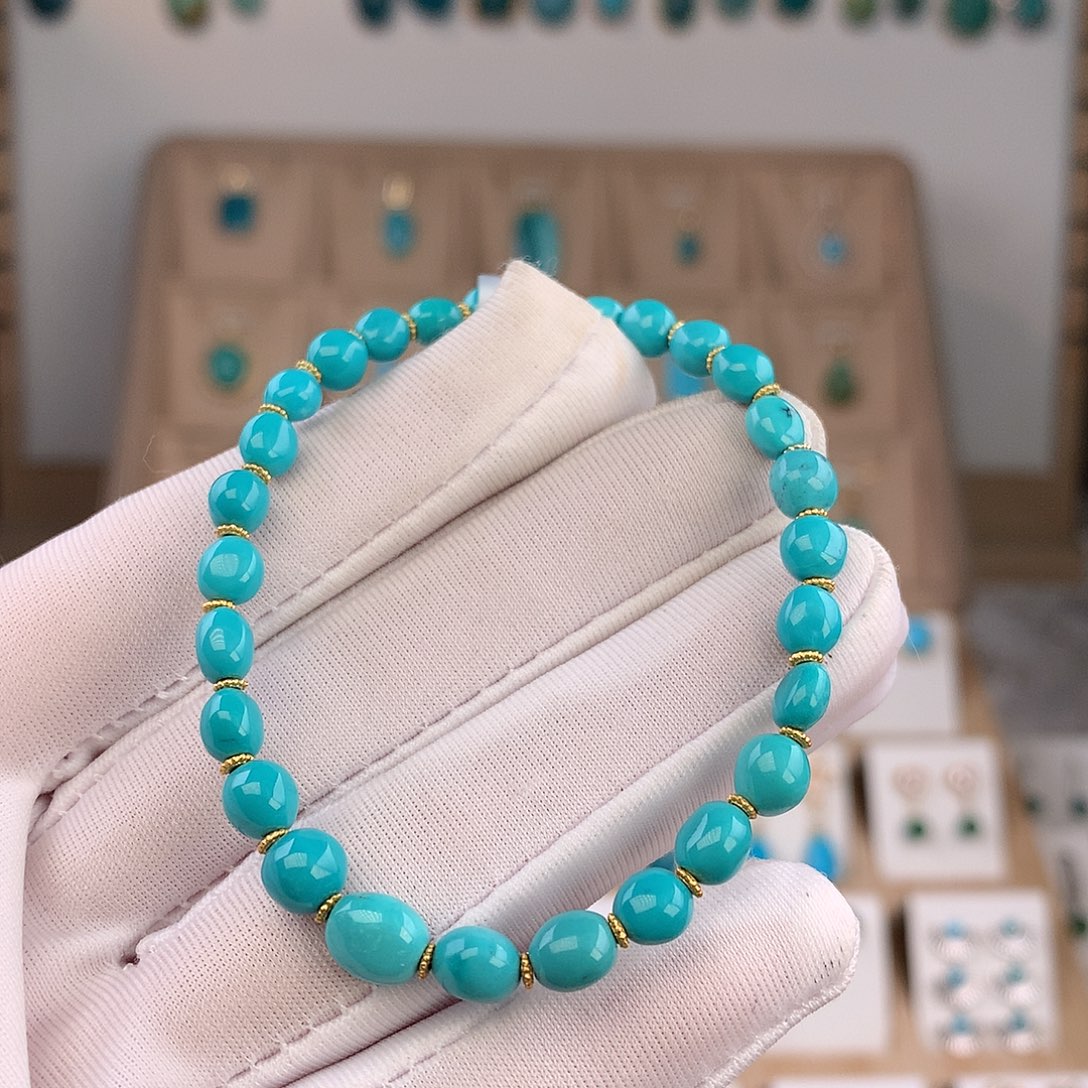 绿松石未镶嵌耳饰