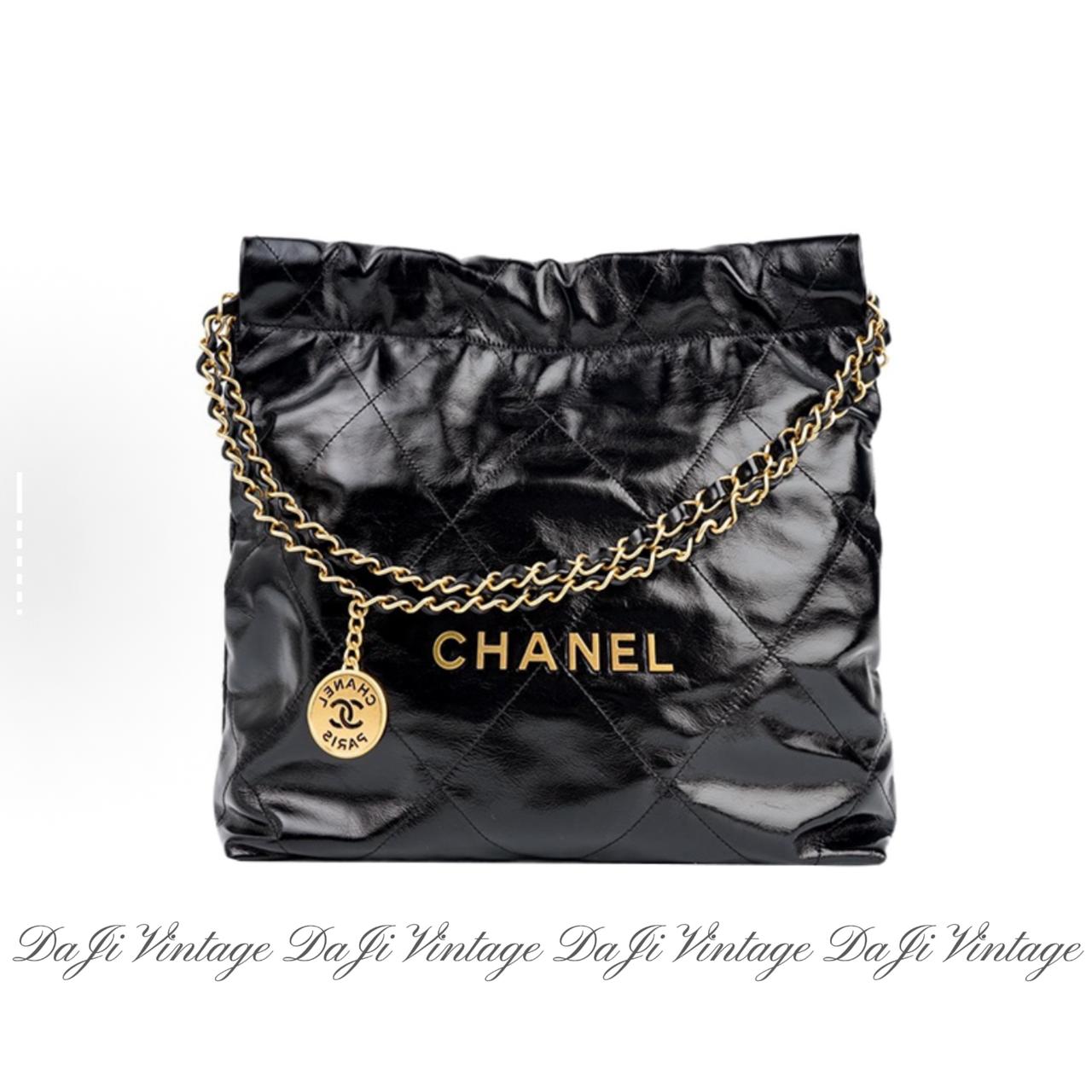 大吉中古/Chanel香奈儿黑金小号22bag单肩包