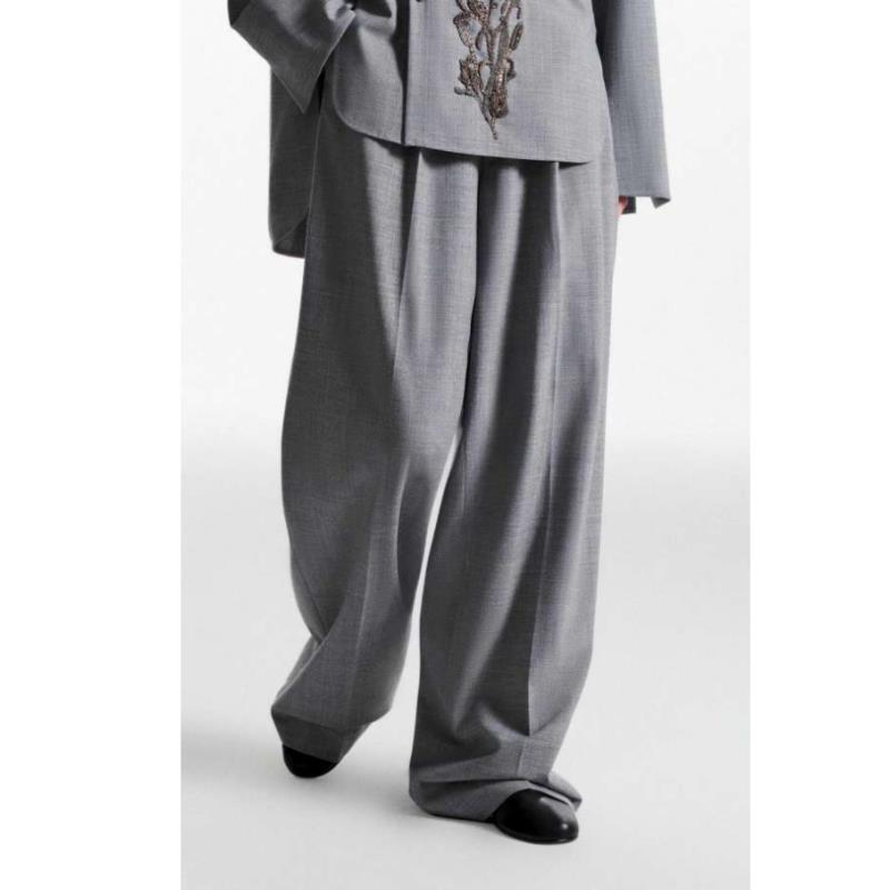 【刘彤推荐】玉琼 老钱风灰色高腰直筒裤