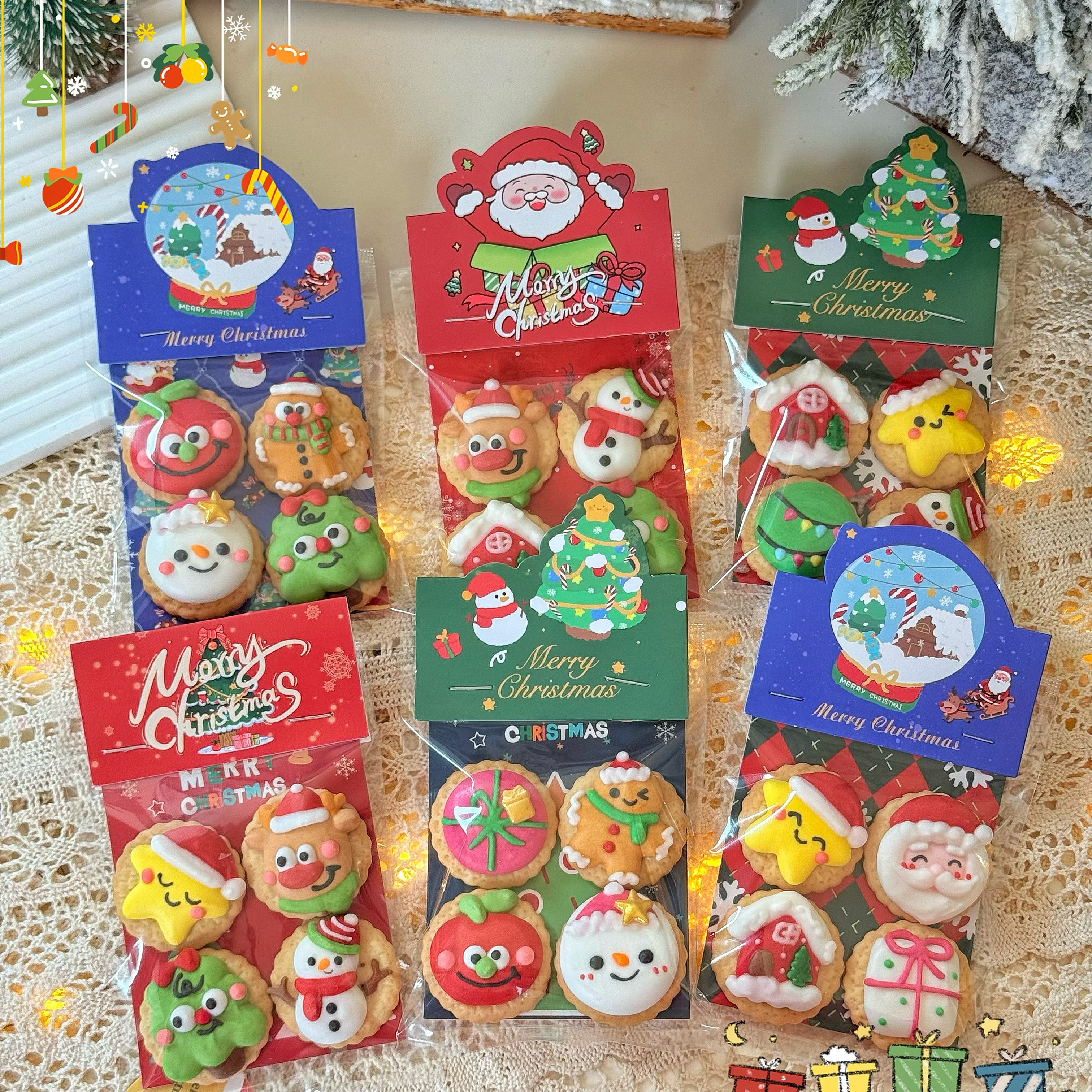 【杜小妍-妍选】原创卡通圣诞蛋白糖霜海盐小圆饼