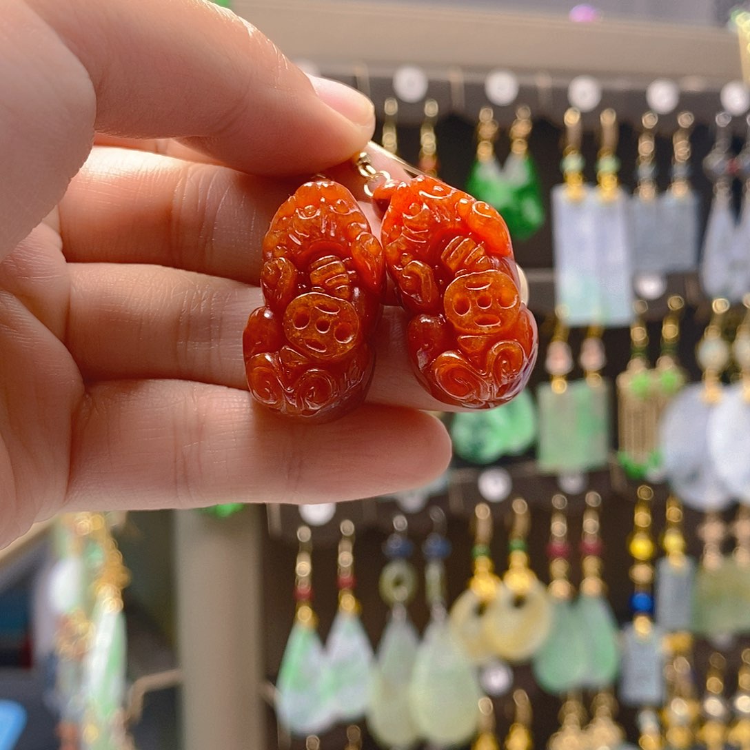 未镶嵌翡翠耳饰翡翠