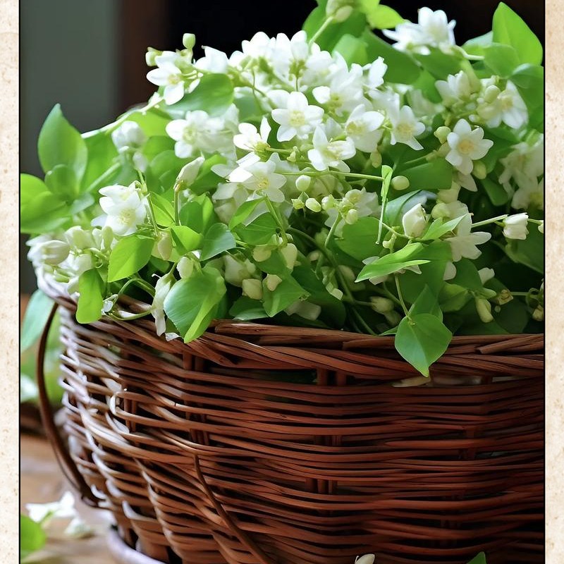 白茉莉带花苞重瓣香水茉莉花盆栽室内外种植开花好养活