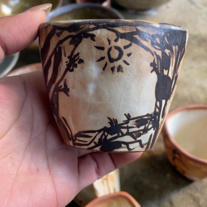 浪鬼柴烧 釉绘柴烧奢****局杯