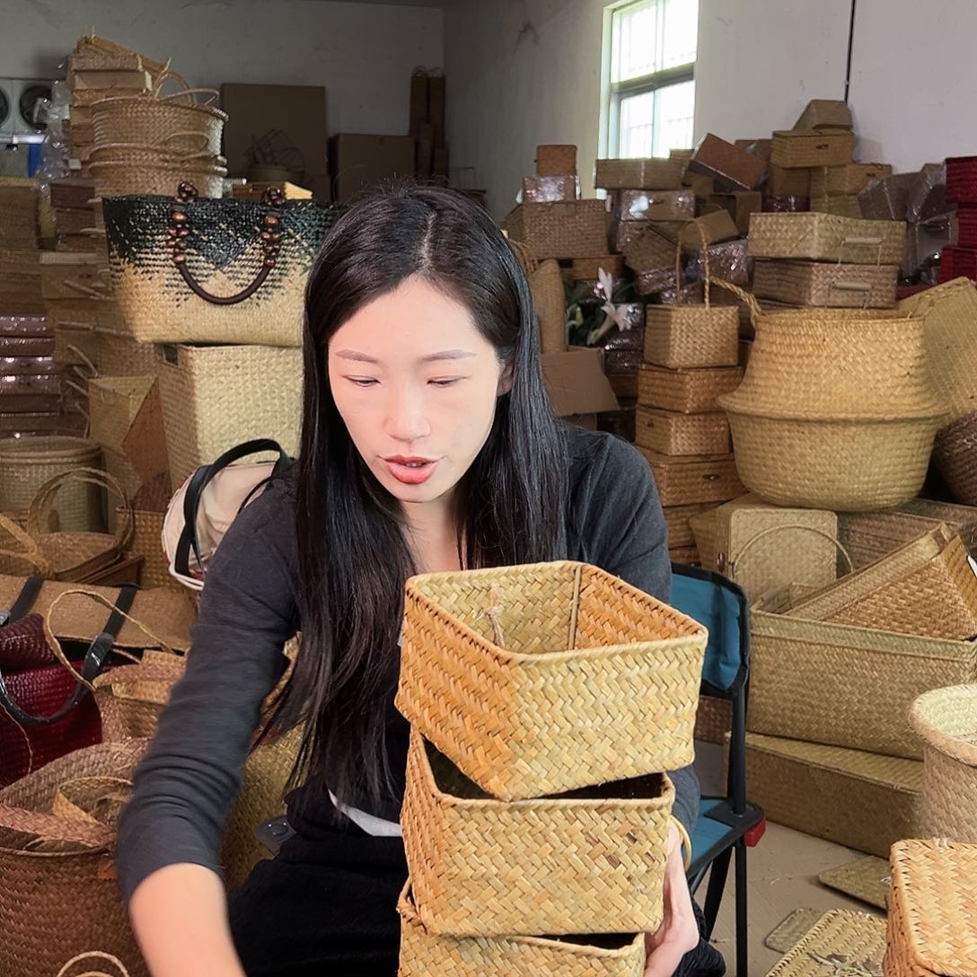 草编草编包/草编收纳盒带瑕疵