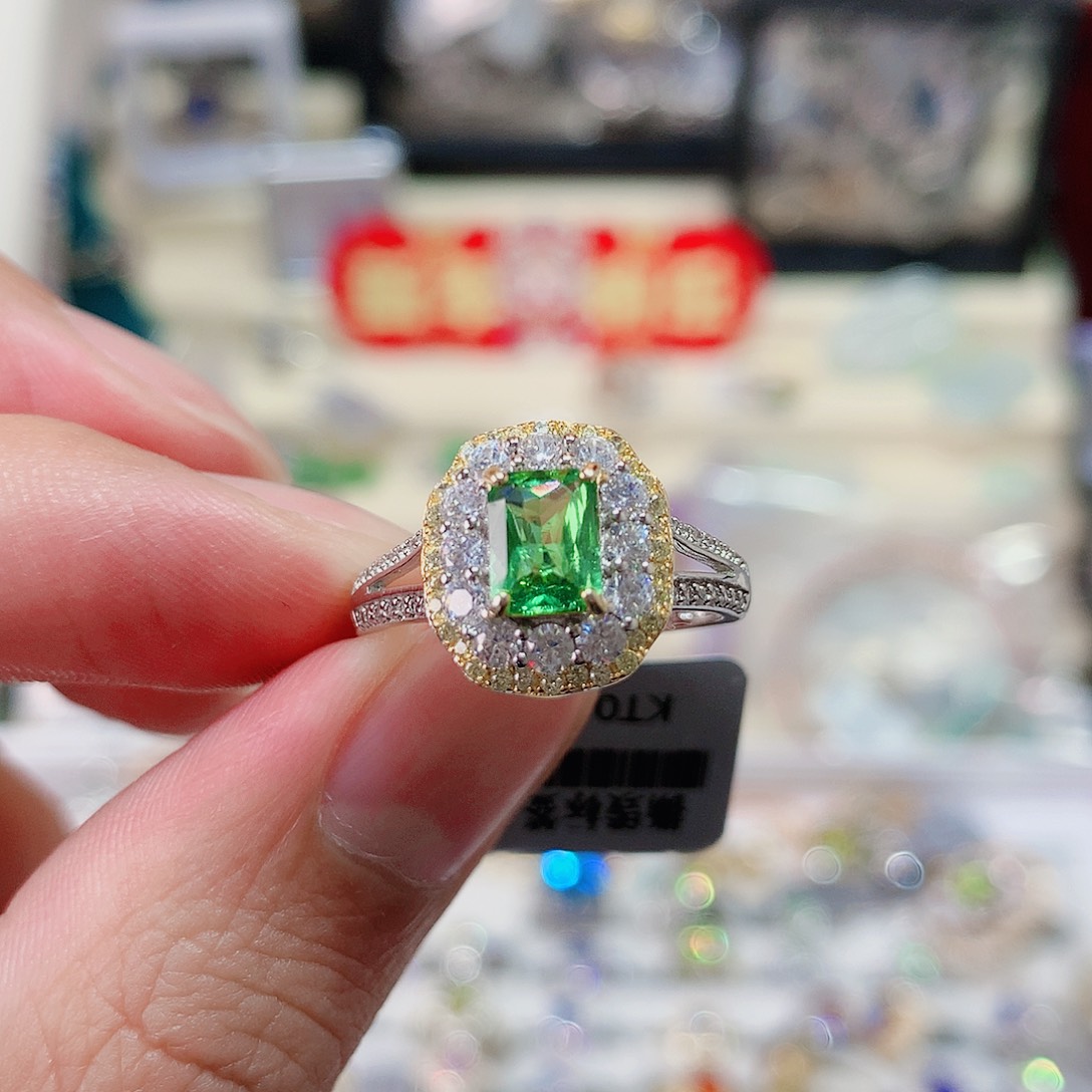 石榴石（沙弗莱）戒指银S925镶嵌