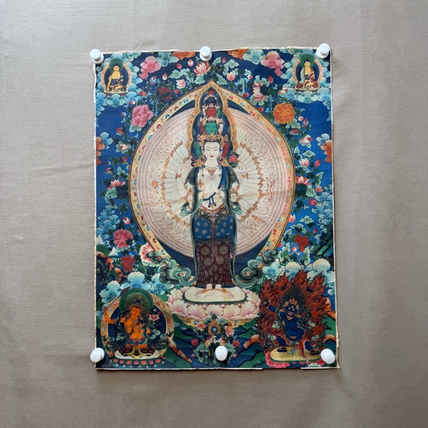 高端精品千手千眼观世音绘画唐卡AA41