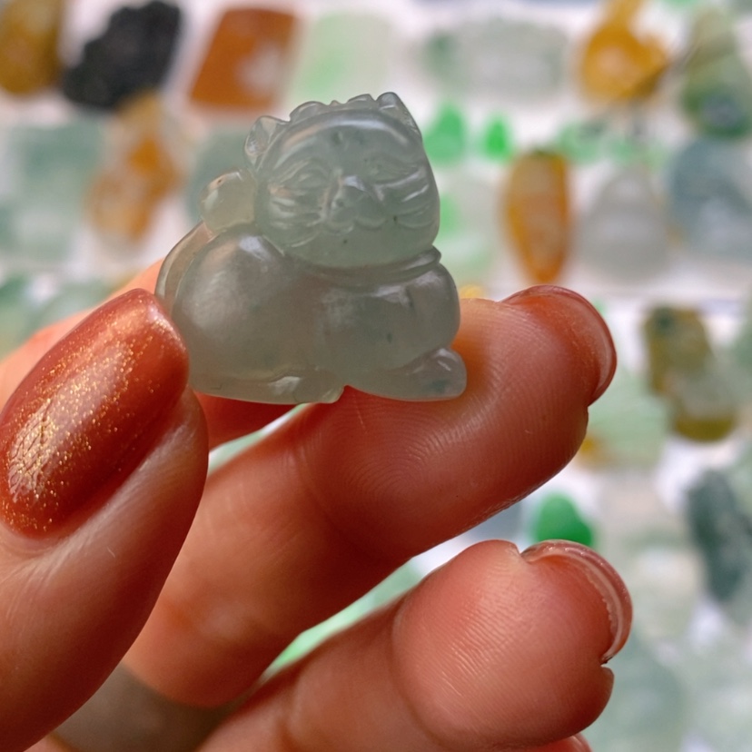 【闪购商品】定制翡翠未镶嵌猫咪