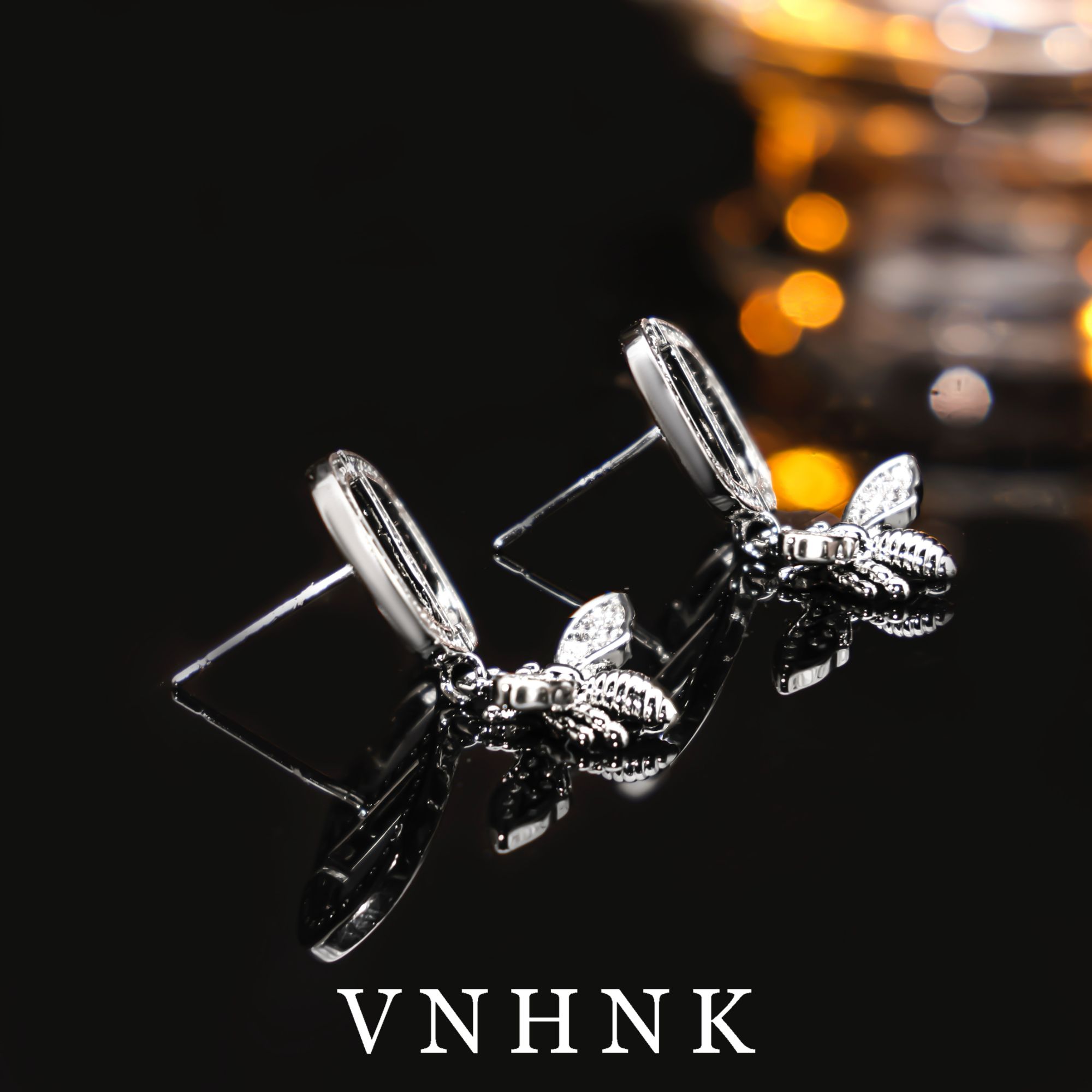 铜合金合成锆石耳饰 美可儿   A276   银色百搭小众耳环