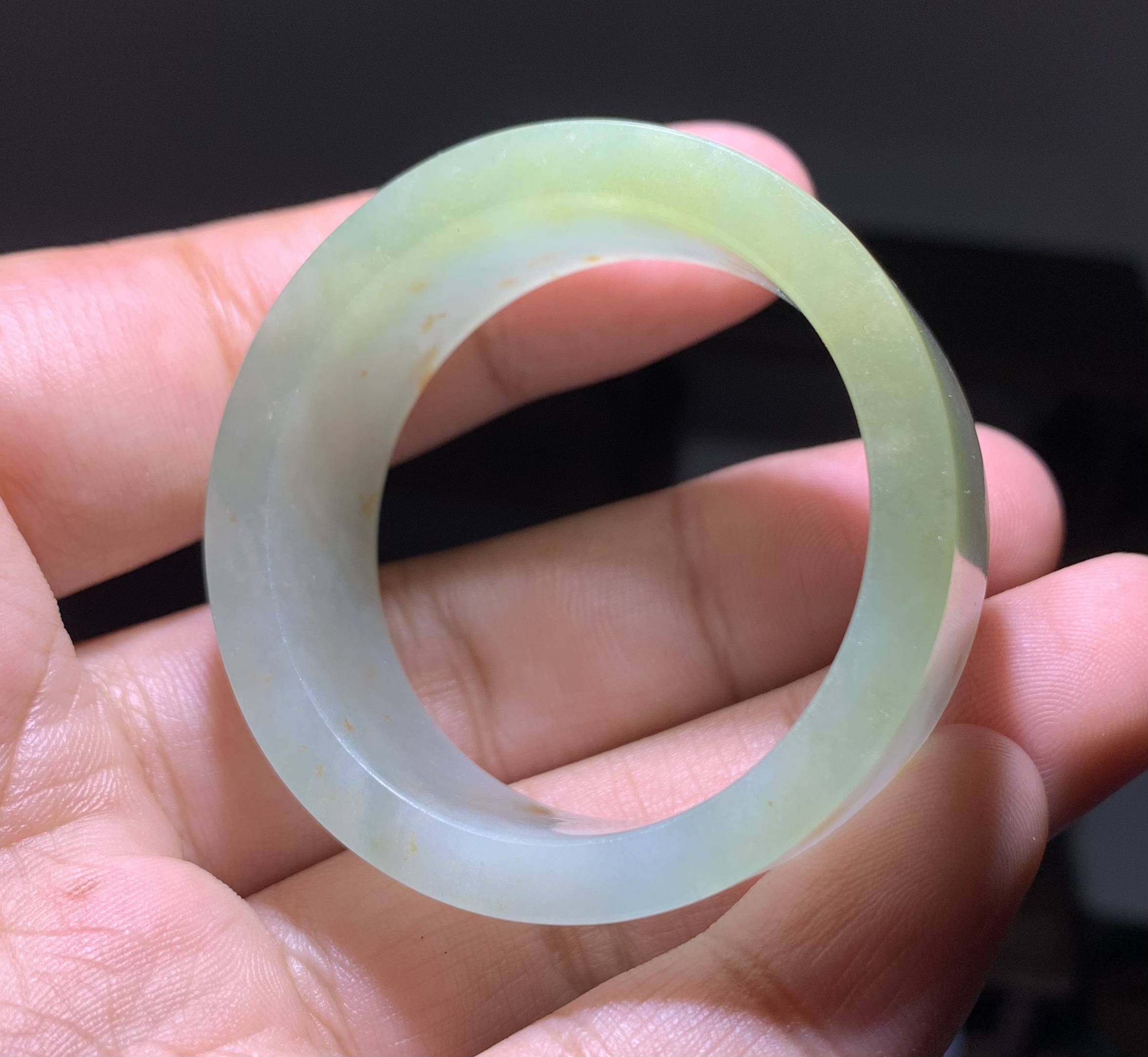 【三彩•手镯】缅甸天然A货翡翠冰种特色三彩洒金圆环毛胚手镯定制39