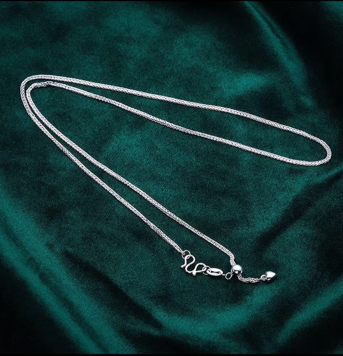 链子足银 足银999.9 爱心肖邦链55cm（25693）