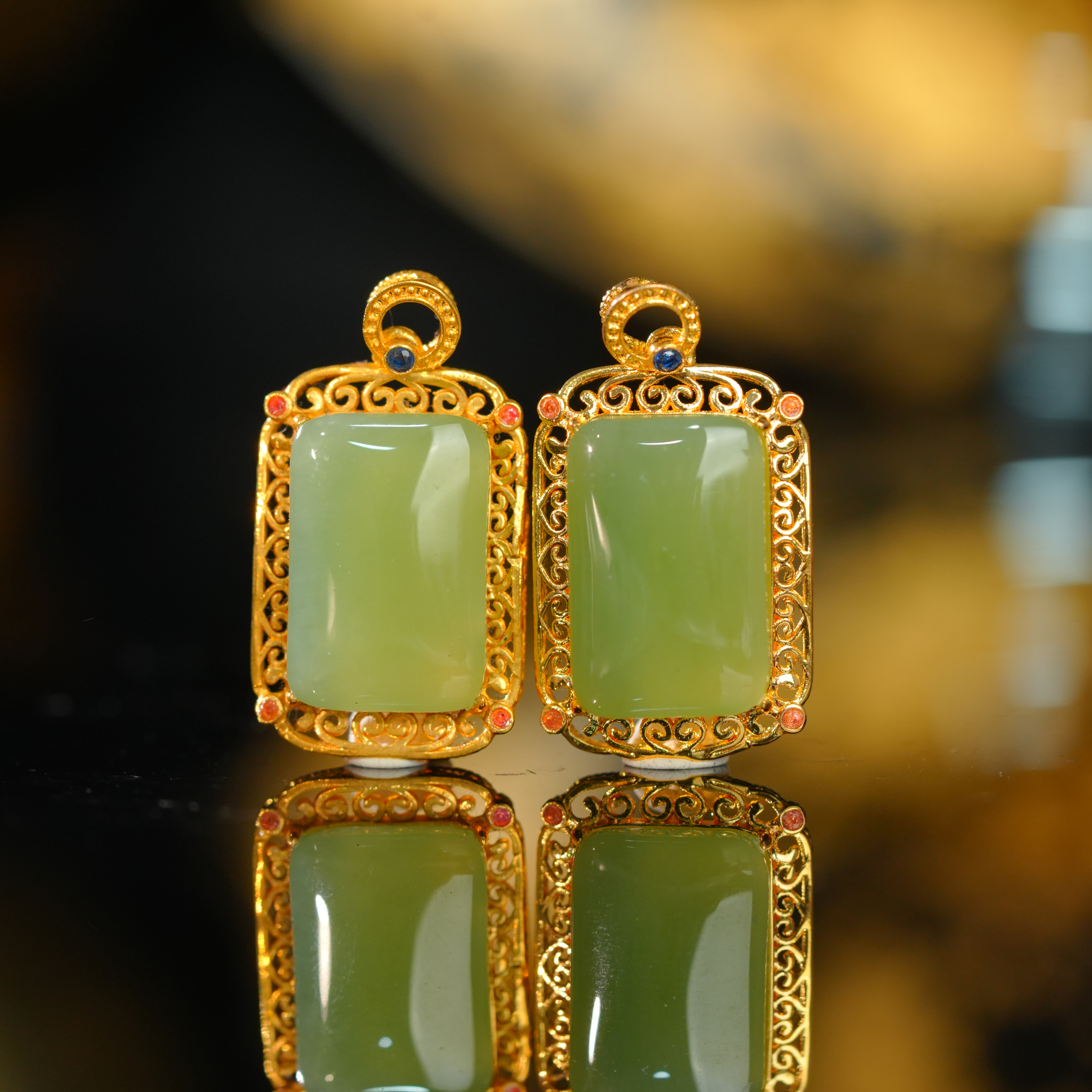 【初见珠宝】18k金和田玉吊坠3-1CH109X517【多样性发一件】