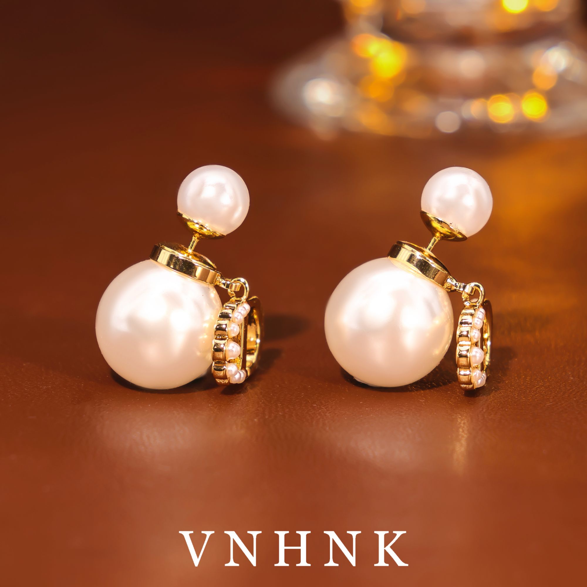 铜合金仿珍珠耳饰 美可儿  H234   白色（8mm14mm) 耳环