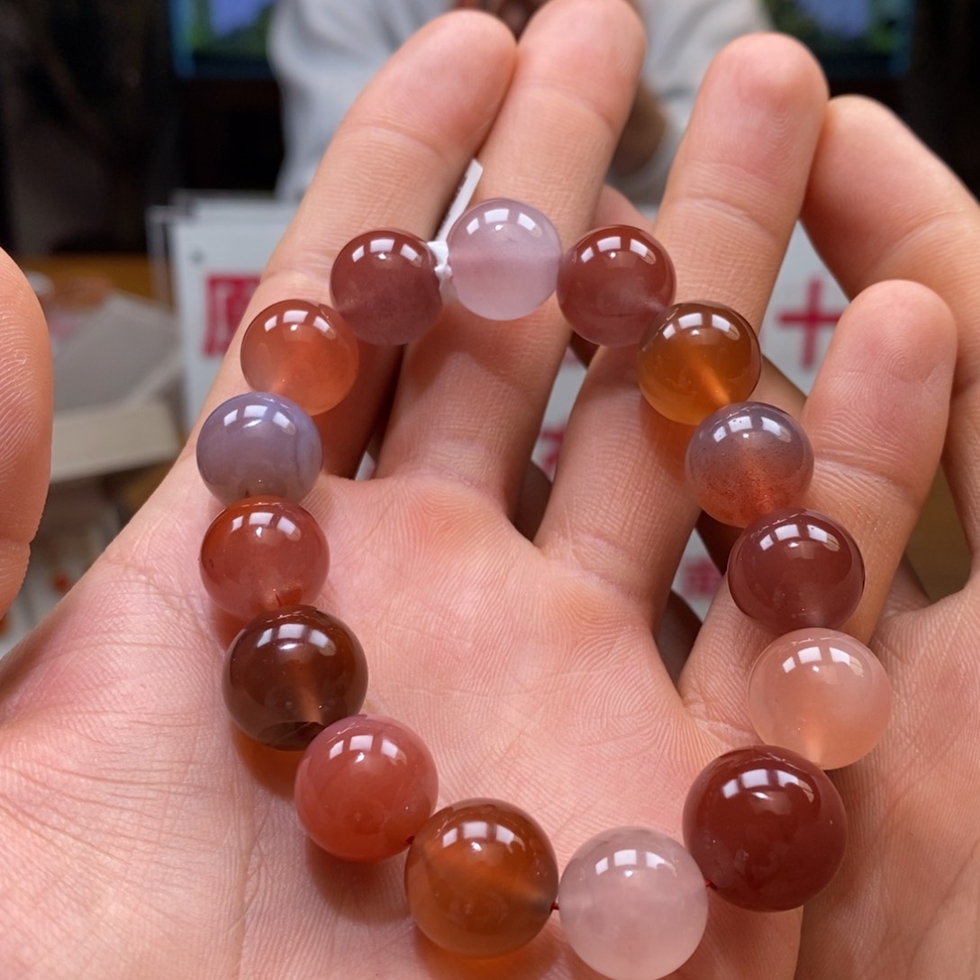 南红玛瑙小庄冰红单圈13m m未镶嵌241127-159