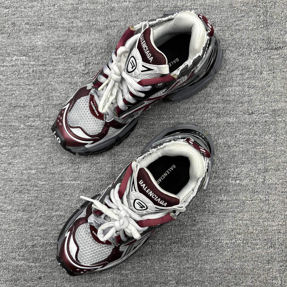 99新 Balenciaga/巴黎世家 40 巴黎世家runner老爹鞋酒红色 99新