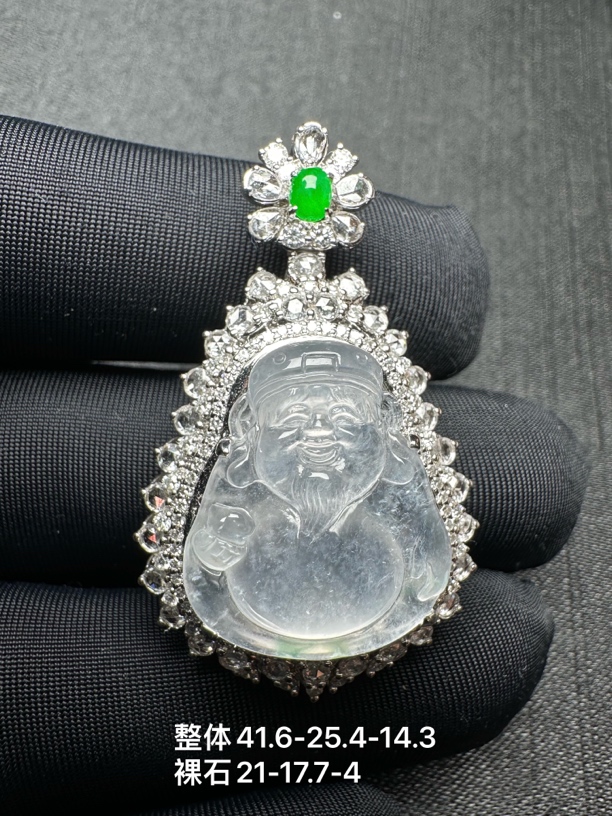 玻璃翡翠种财神完美