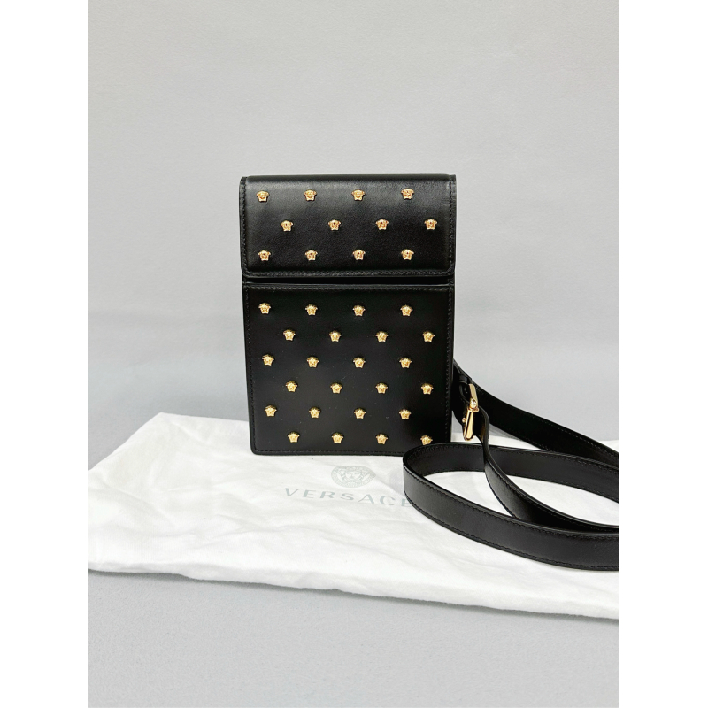 99新 VERSACE/范思哲 99新范思哲黑金logo斜挎包S88241793