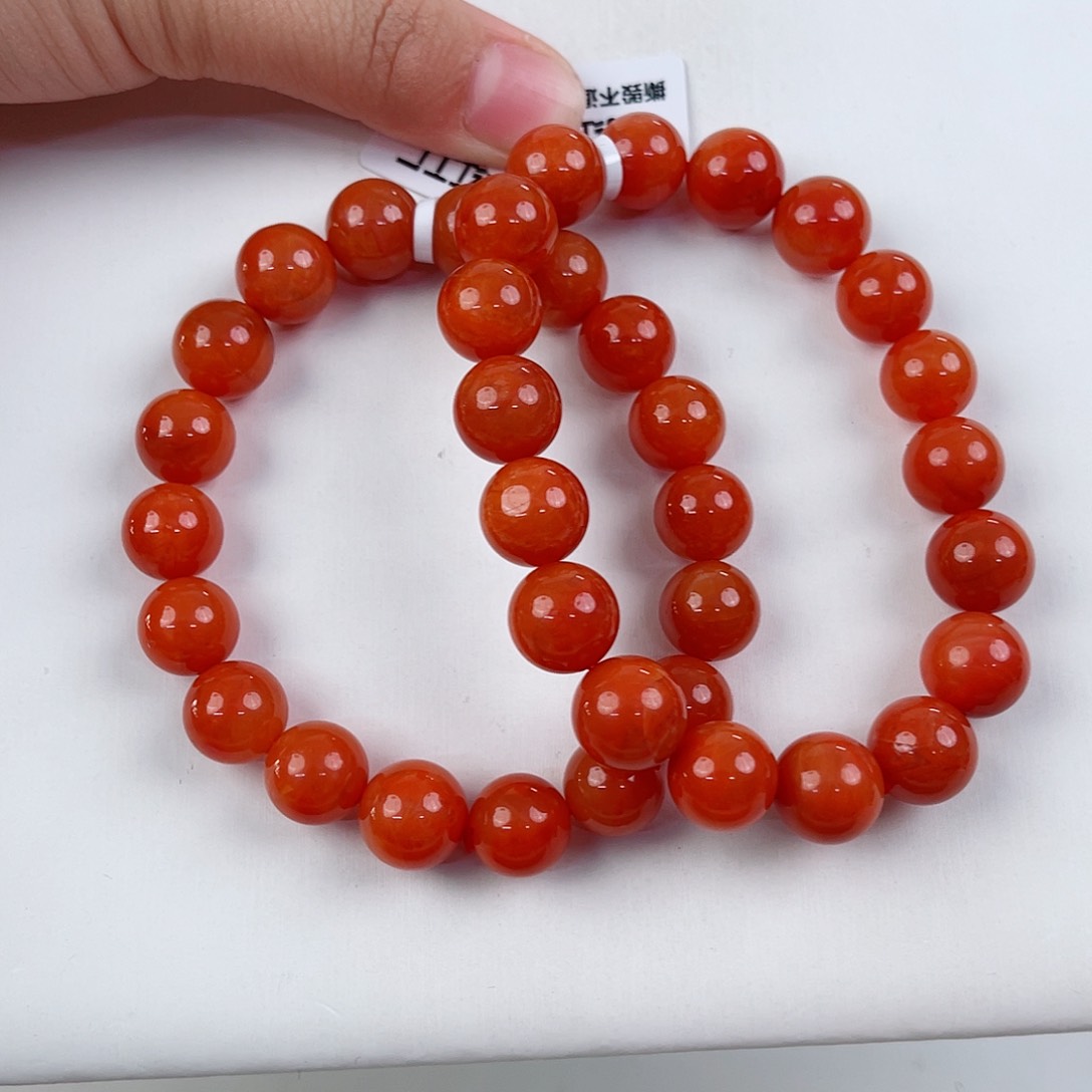 南红玛瑙瓦西圆珠单圈11mm（多样式发其一）未镶嵌