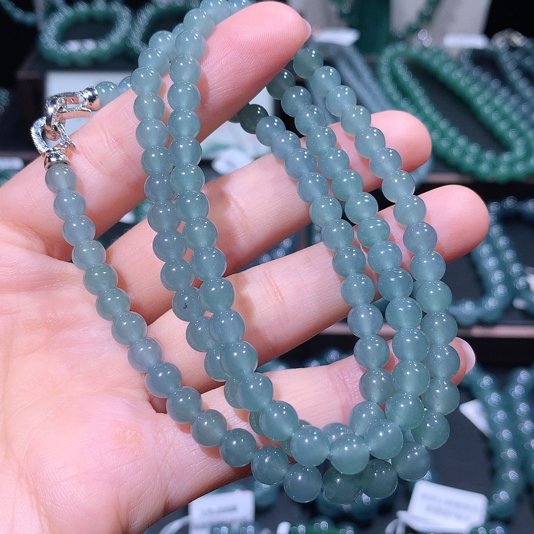 未镶嵌手链翡翠天然a货翡翠项链6mm