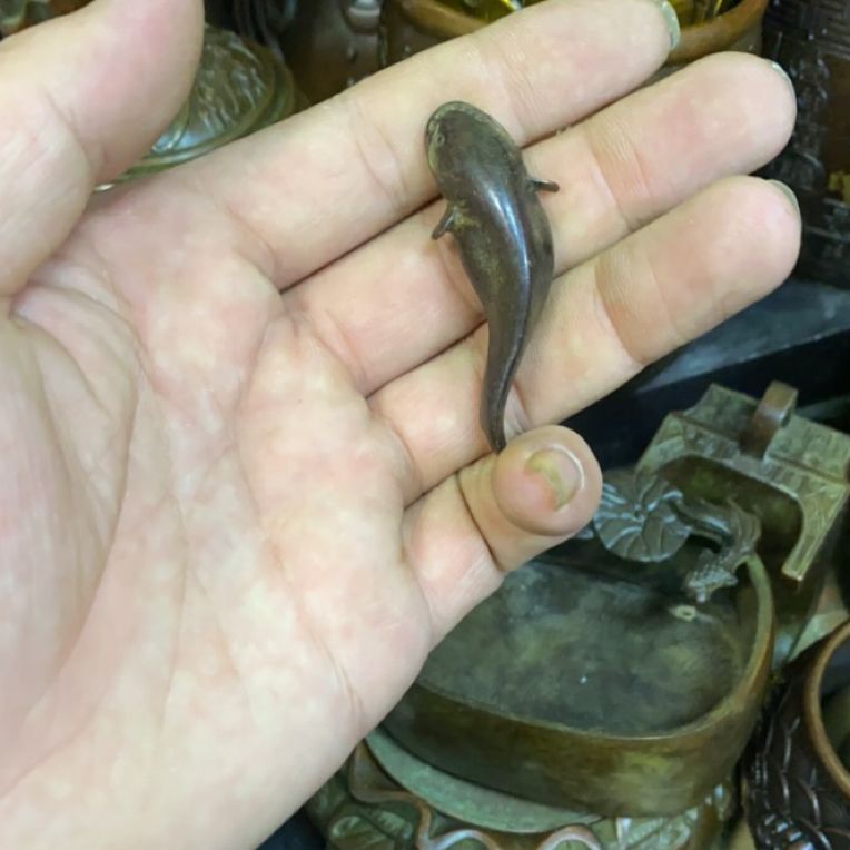 实心铜手把件茶道茶宠复古铜微雕古玩铜器