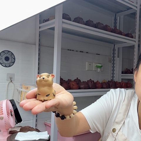 段泥茶案老虎茶宠