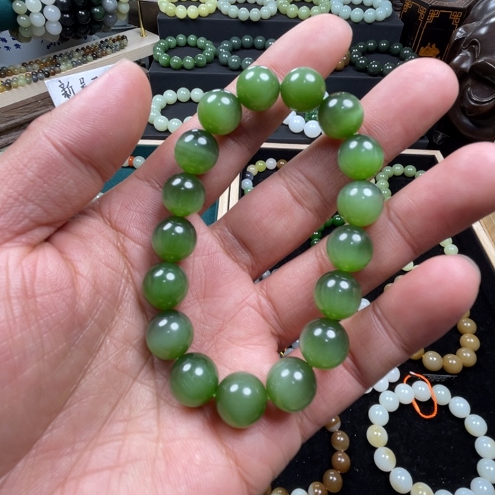 和田玉（碧玉）手串未镶嵌悦**生