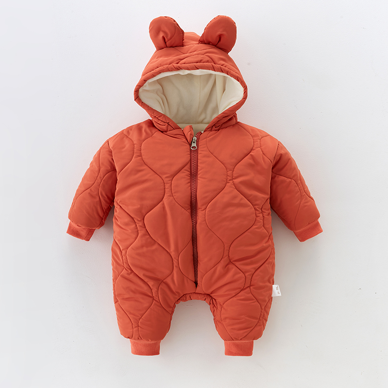 新生儿衣服冬季加厚保暖爬服哈衣婴儿加绒连体衣秋冬季宝宝外出服