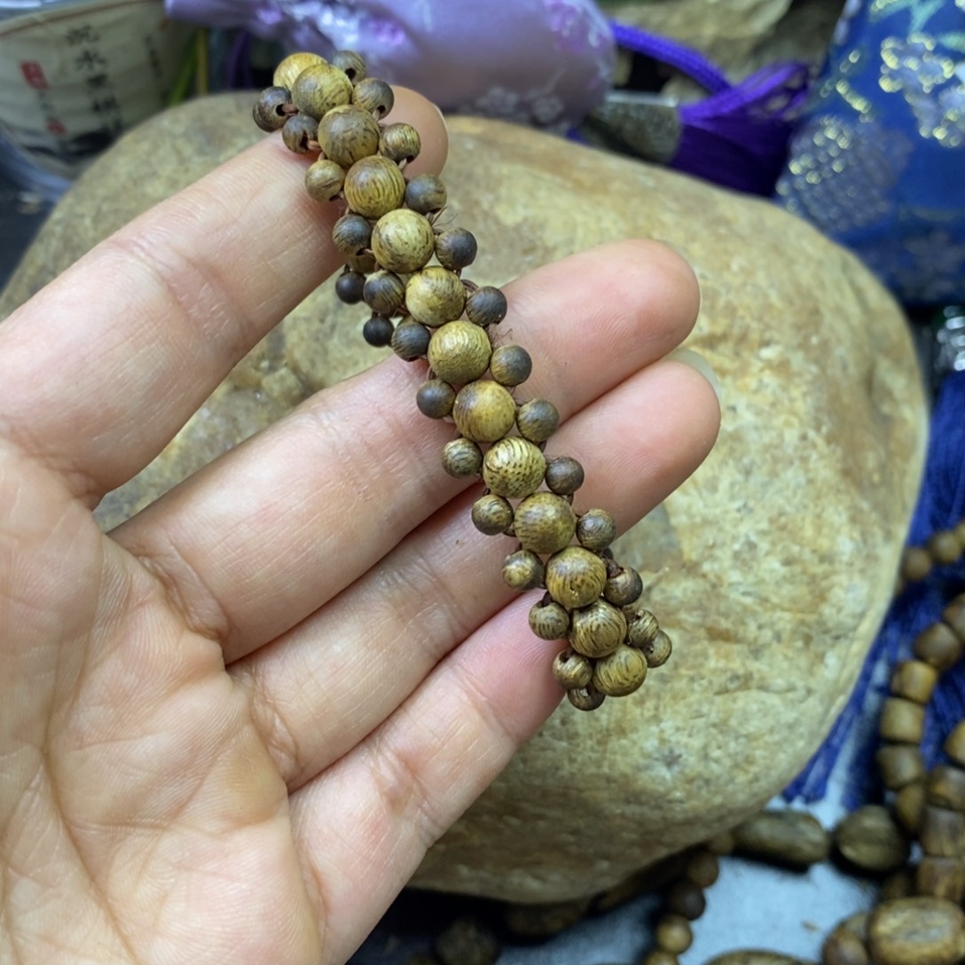 沉香奇楠沉香手链原木原色