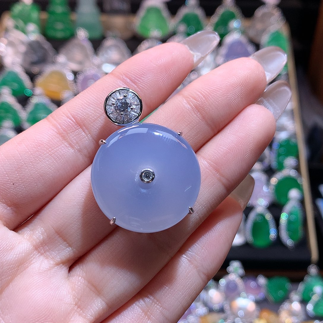 玛瑙/玉髓颈饰银S925镶嵌