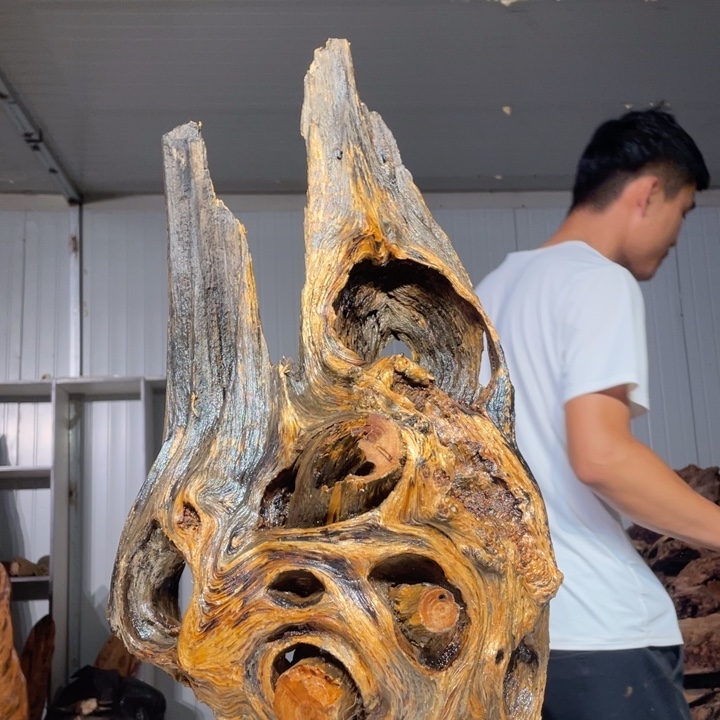 邂***逅木材猛子琥珀木摆件46