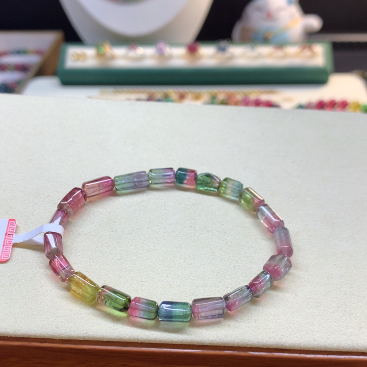 【闪购商品】碧玺手串未镶嵌西瓜原石5mm