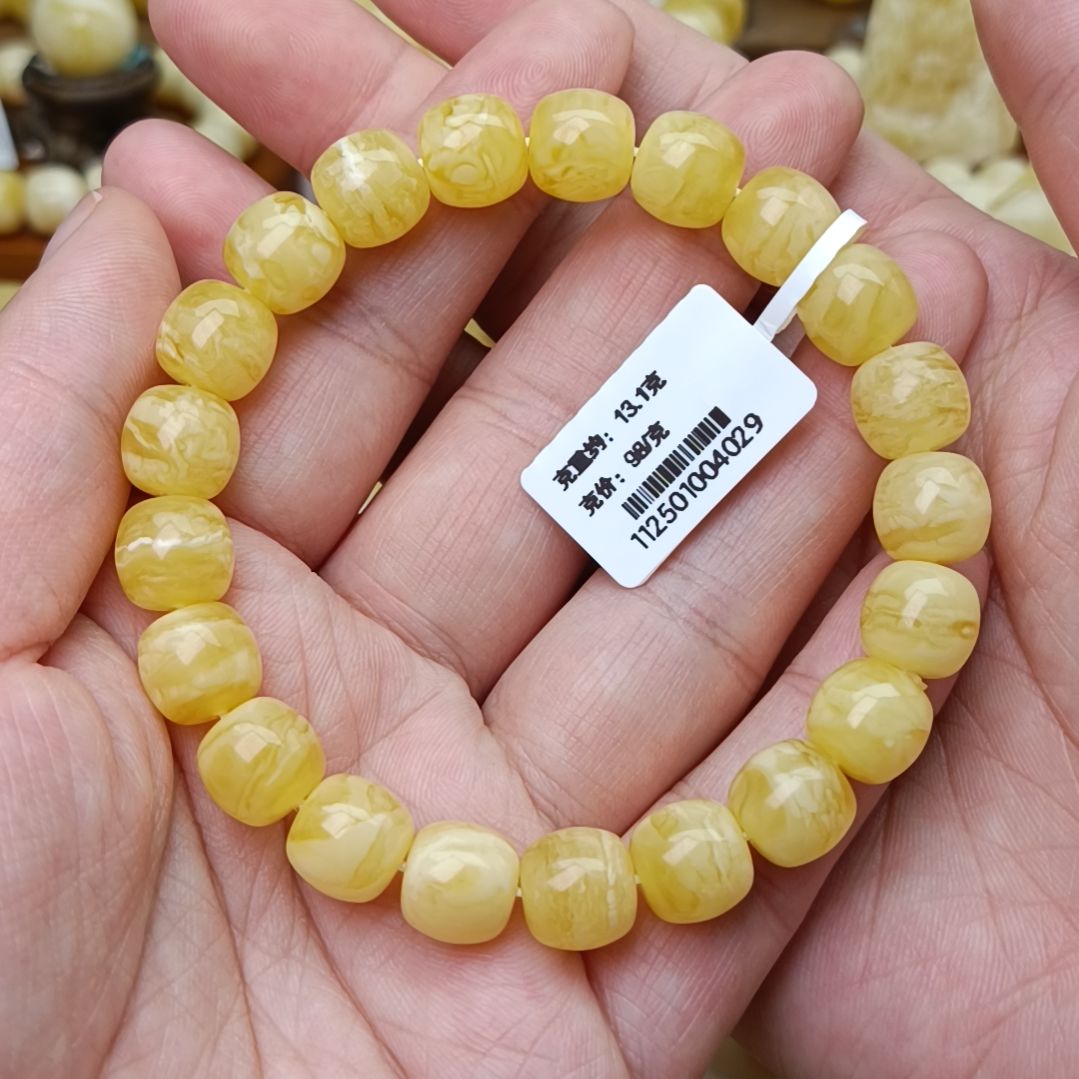 蜜蜡手链未镶嵌10老型虎皮纹