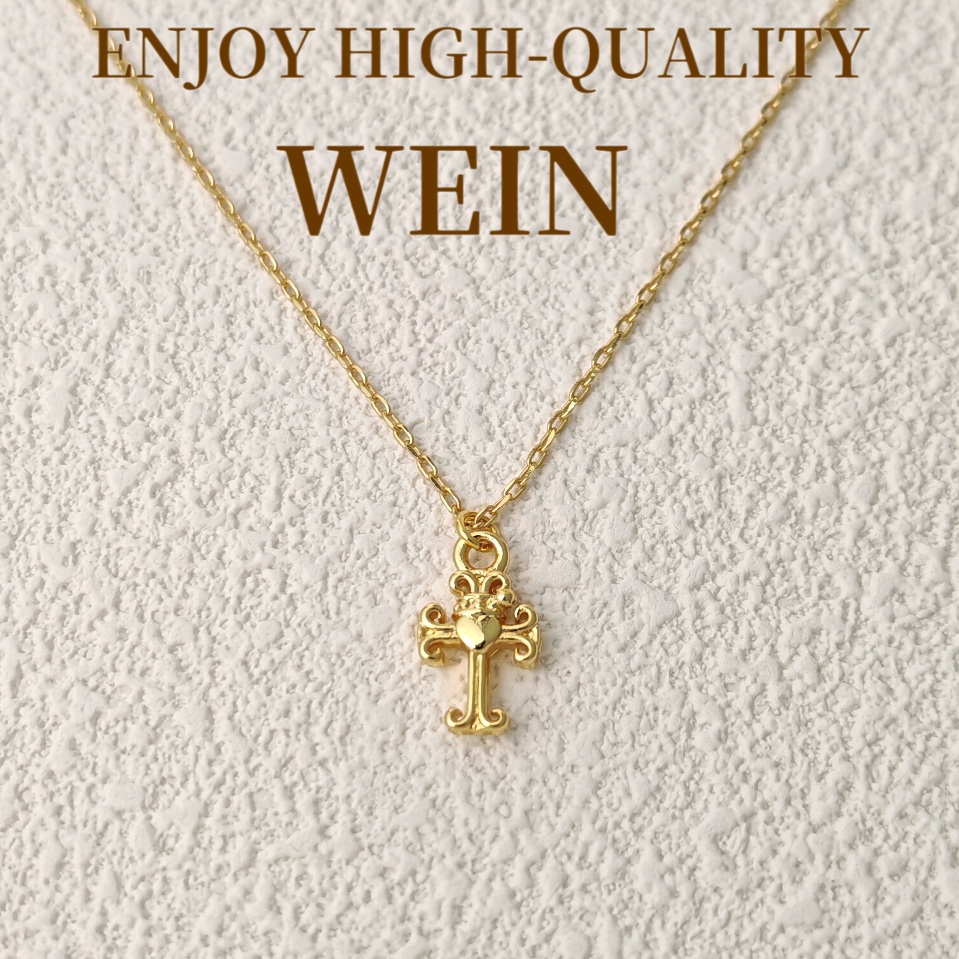 WEIN 铜合金项链 「金色十字架」优雅精致时尚百搭精美轻奢气质素款