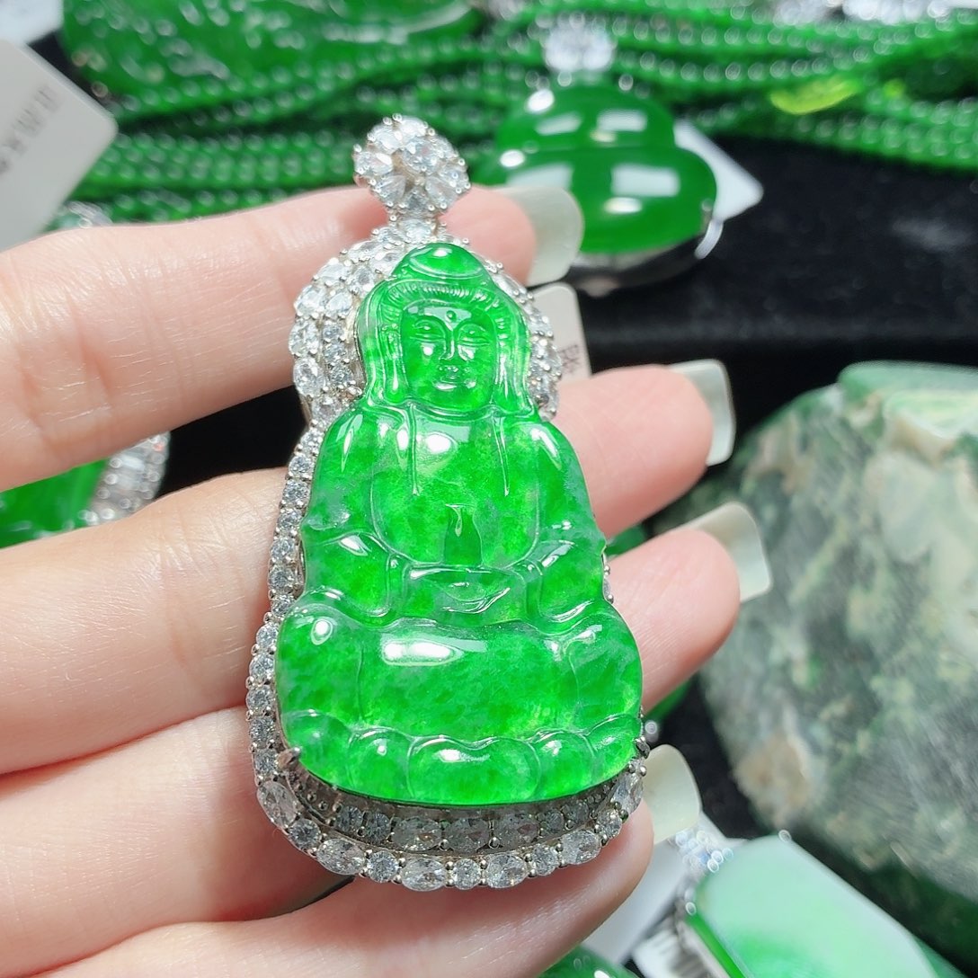 翡翠银S925镶嵌颈饰