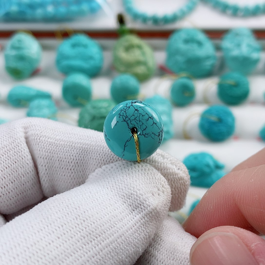 绿松石车挂未镶嵌直径15.3