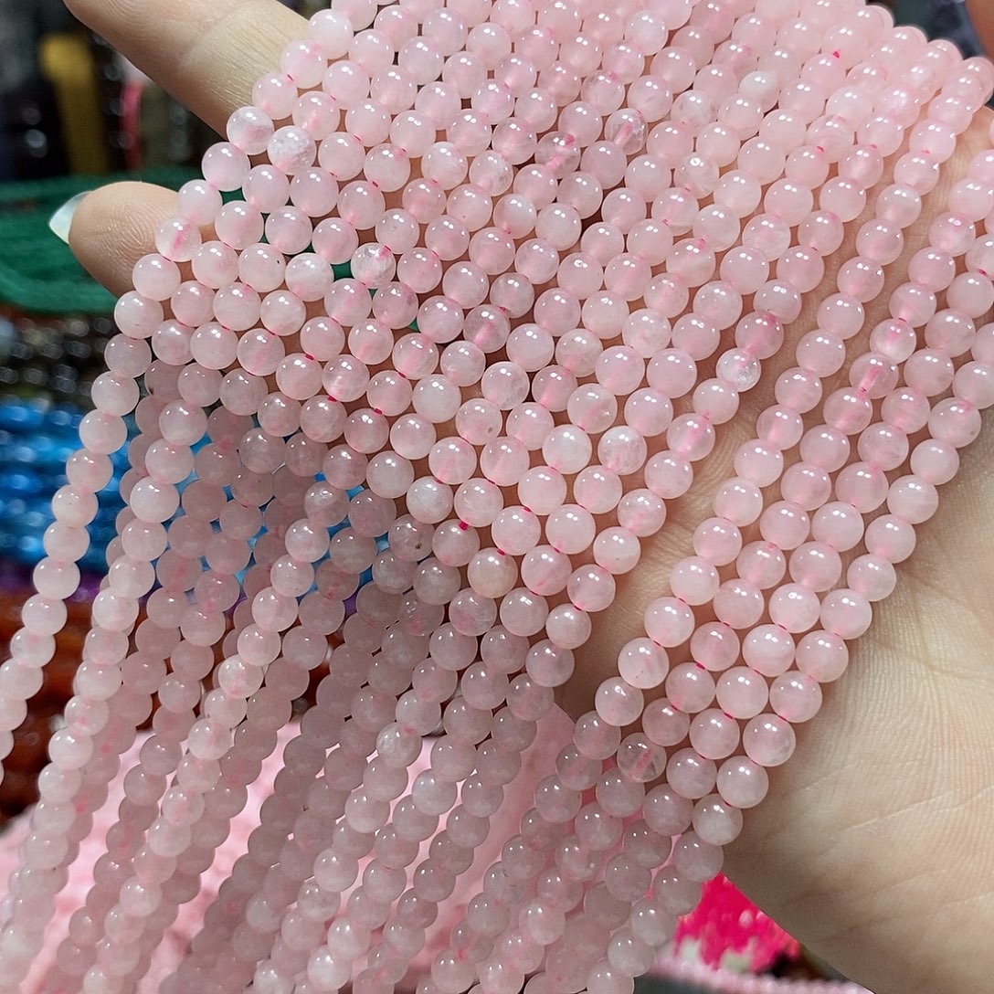 玛瑙/玉髓未镶嵌珠宝半成品天然粉晶卡4m到手两条