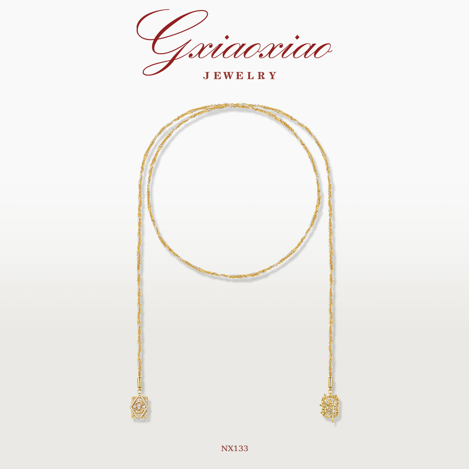 G XIAOXIAO 镀K金【星月金索】时尚气质星星月亮毛衣项链 NX133