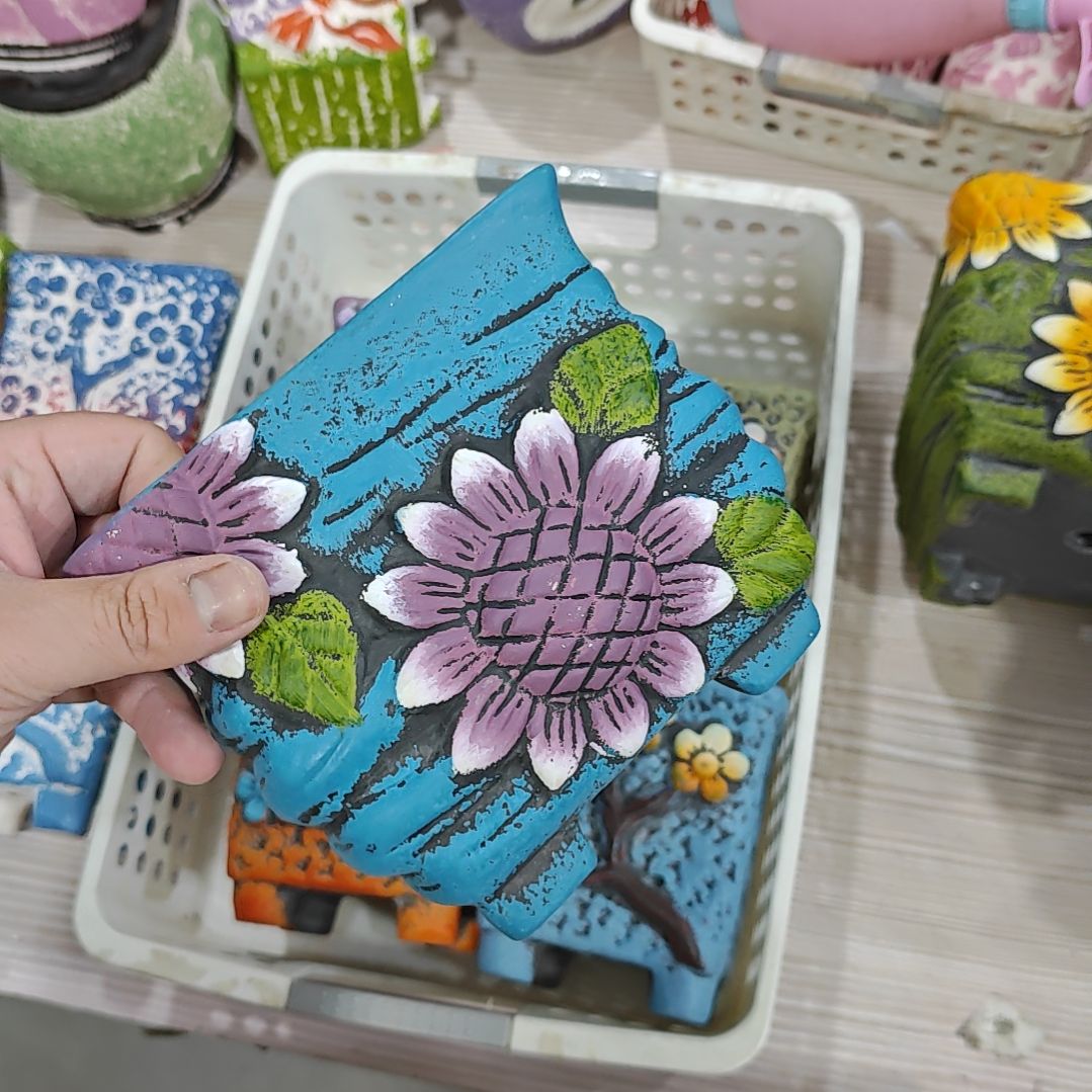 红陶吸水透气的白陶花盆凑满12发货