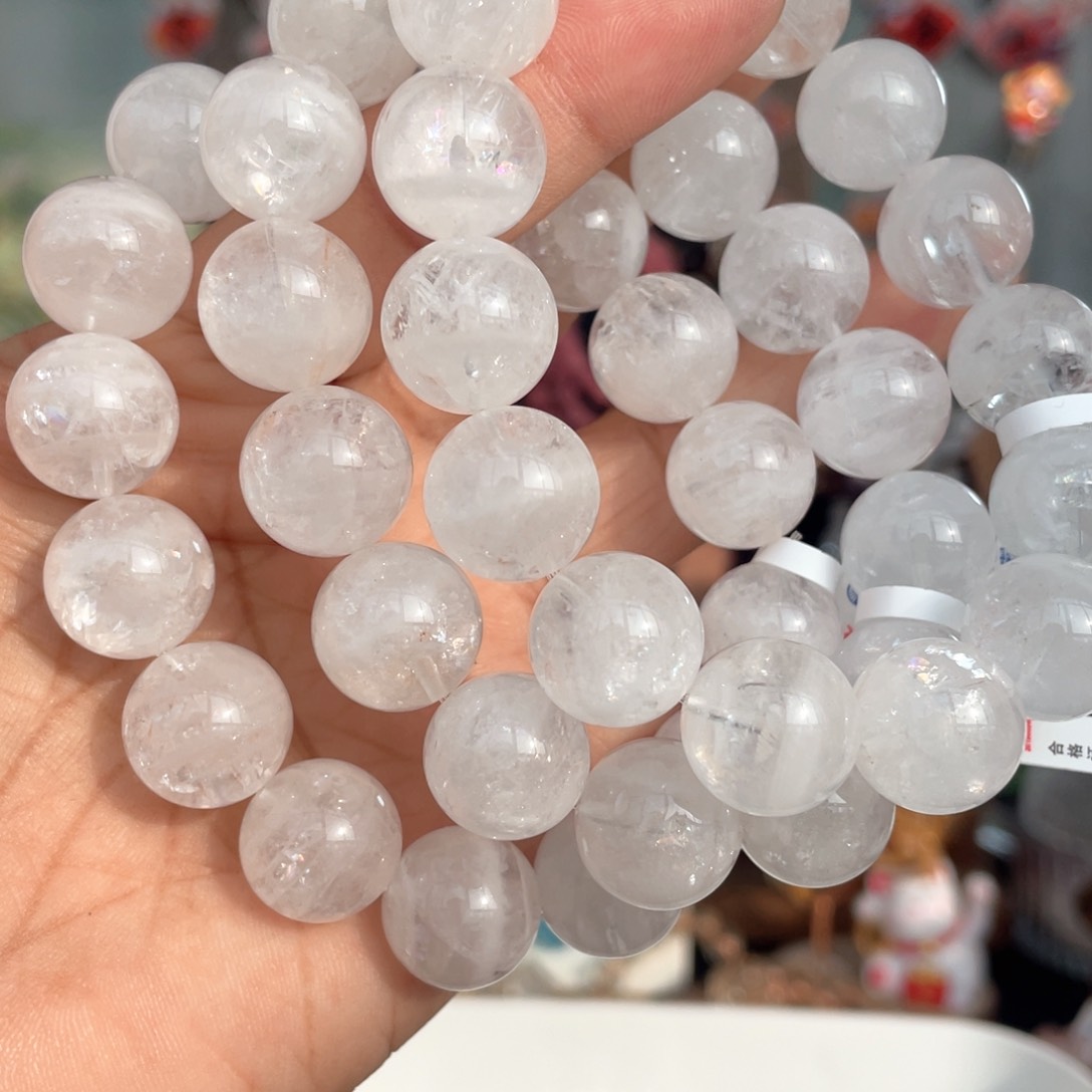 水晶手串未镶嵌天然白幽灵手串14mm多样性发其一