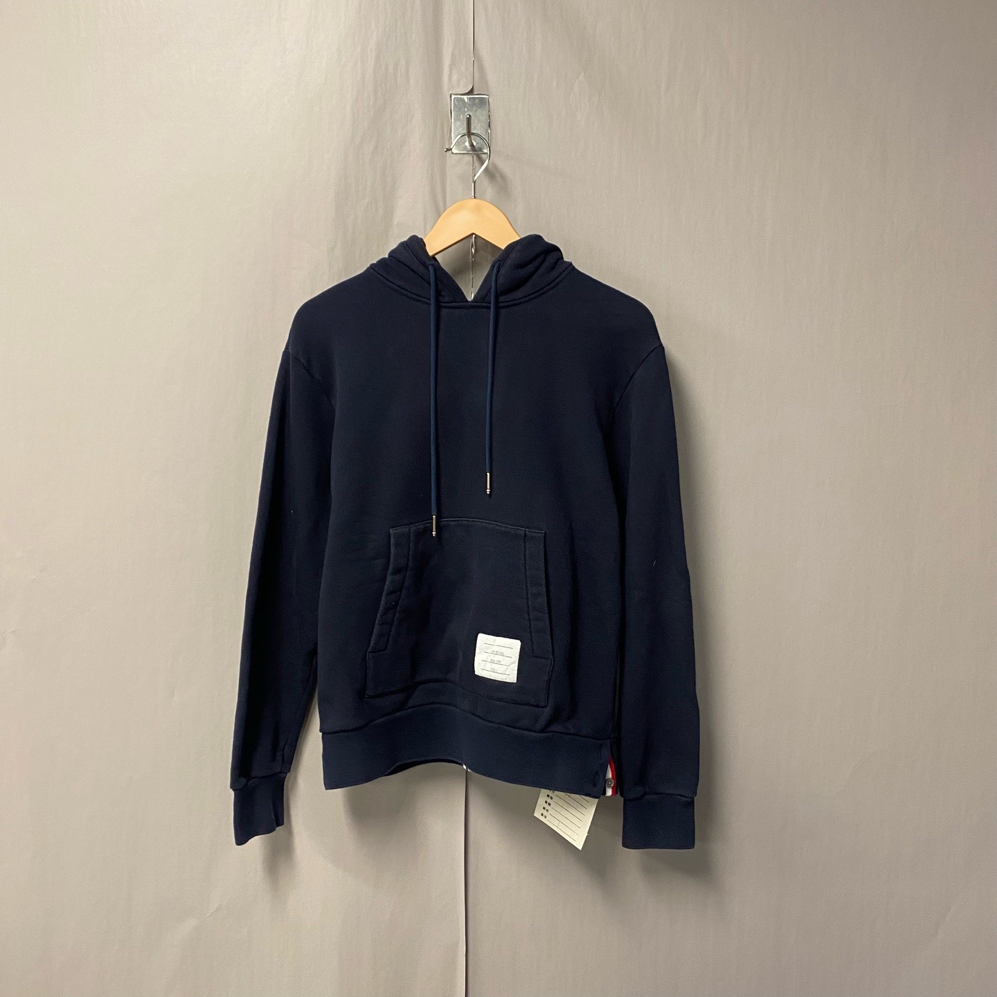 99新 THOMBROWNE Thom browne 背后彩条帽衫卫衣 98新 1码 #7583