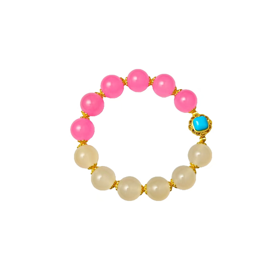 桃花粉血L石手串 A28-350