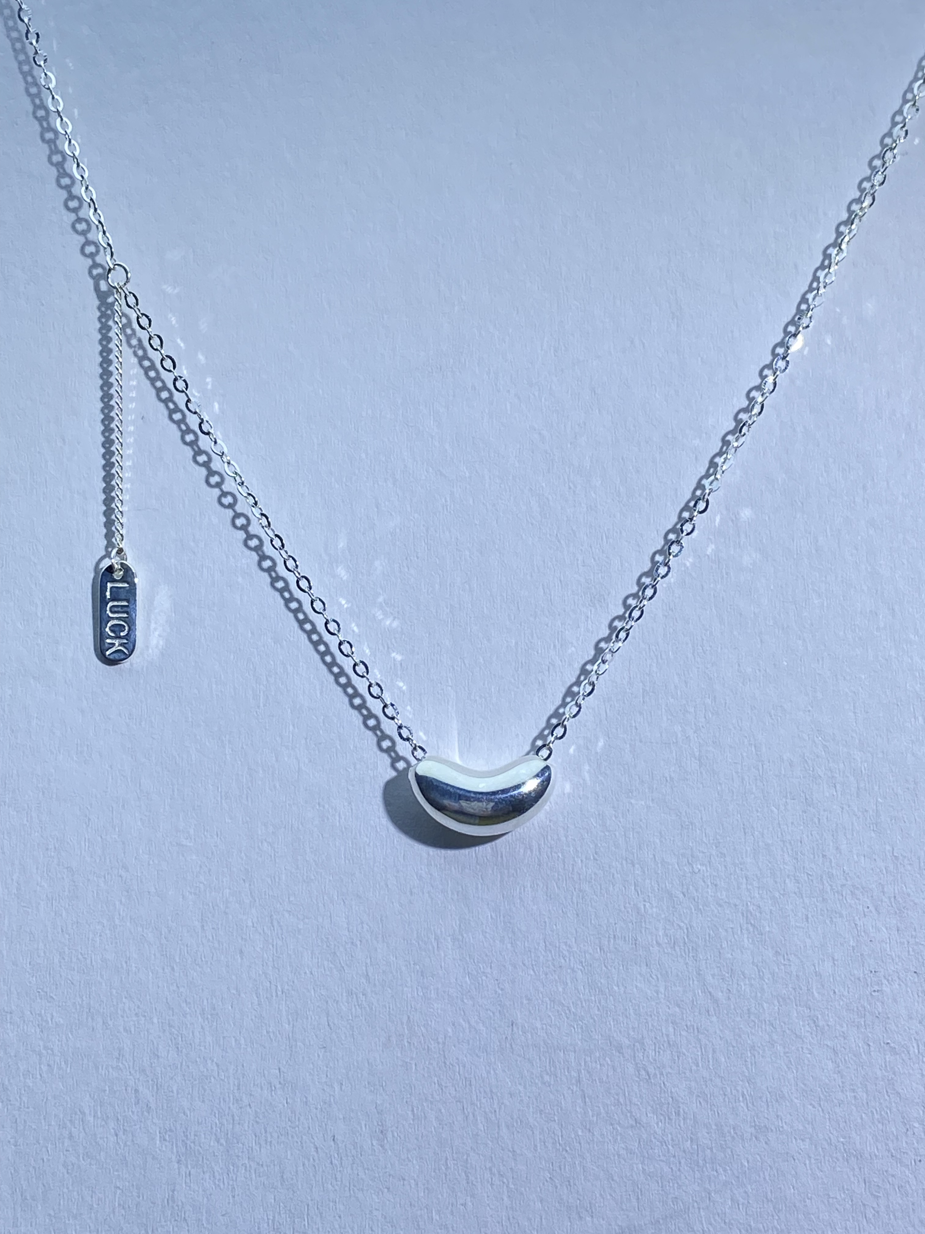 坠链均足银 通体足银999相思豆套链(链长40+42+45+3cm）