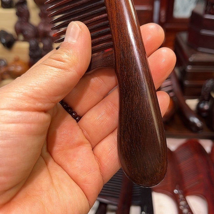 黄花梨/降香黄檀红木插齿梳子