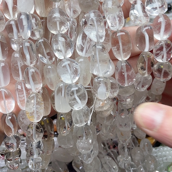 玛瑙/玉髓珠宝半成品合金一条13x15mm白水晶