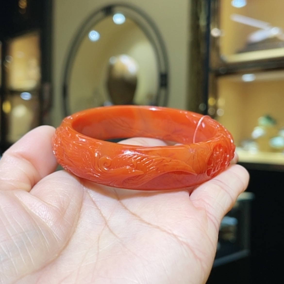 【闪购商品】南红玛瑙手镯未镶嵌55.6#45.7g