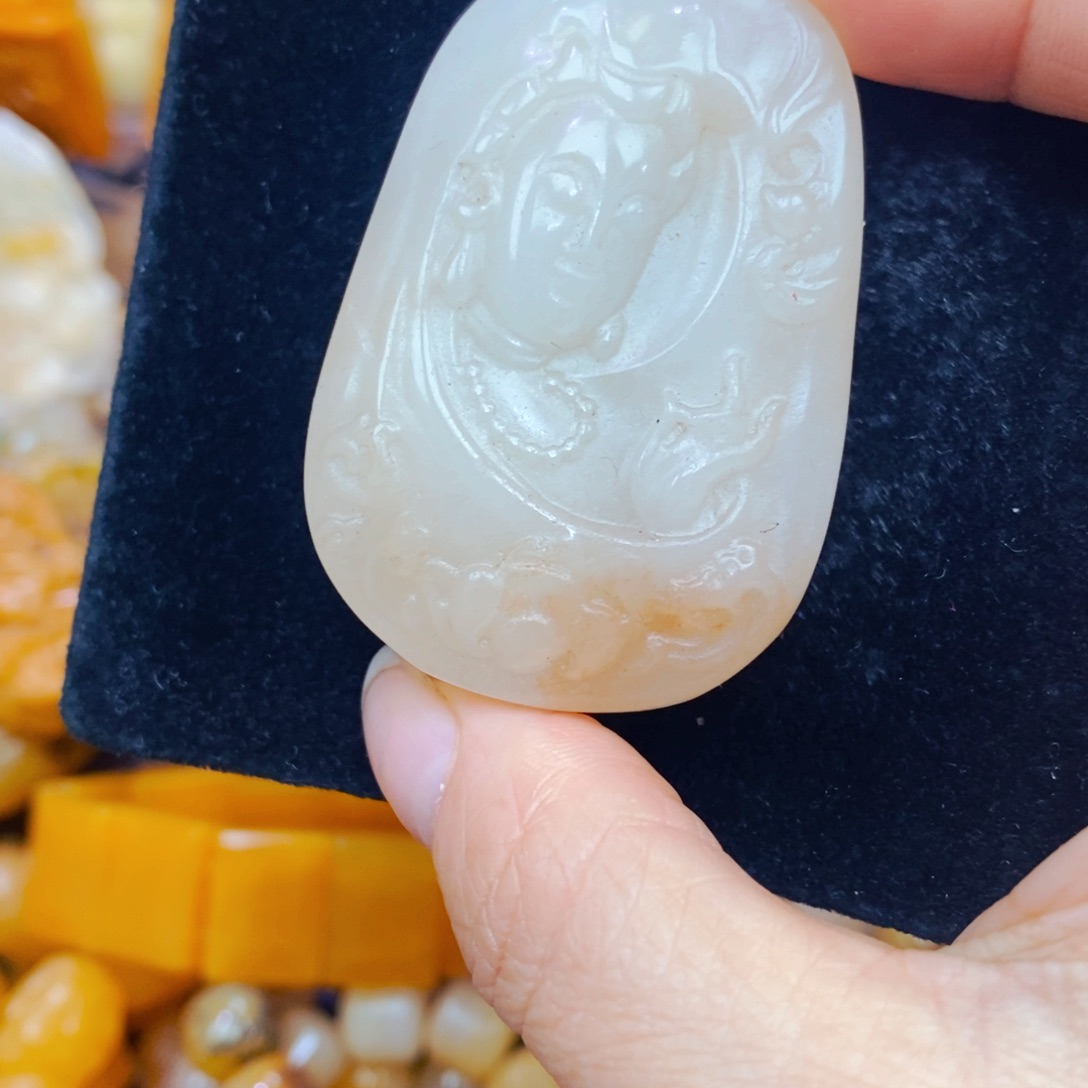 未镶嵌石英质玉（黄龙玉）吊坠(不含链)