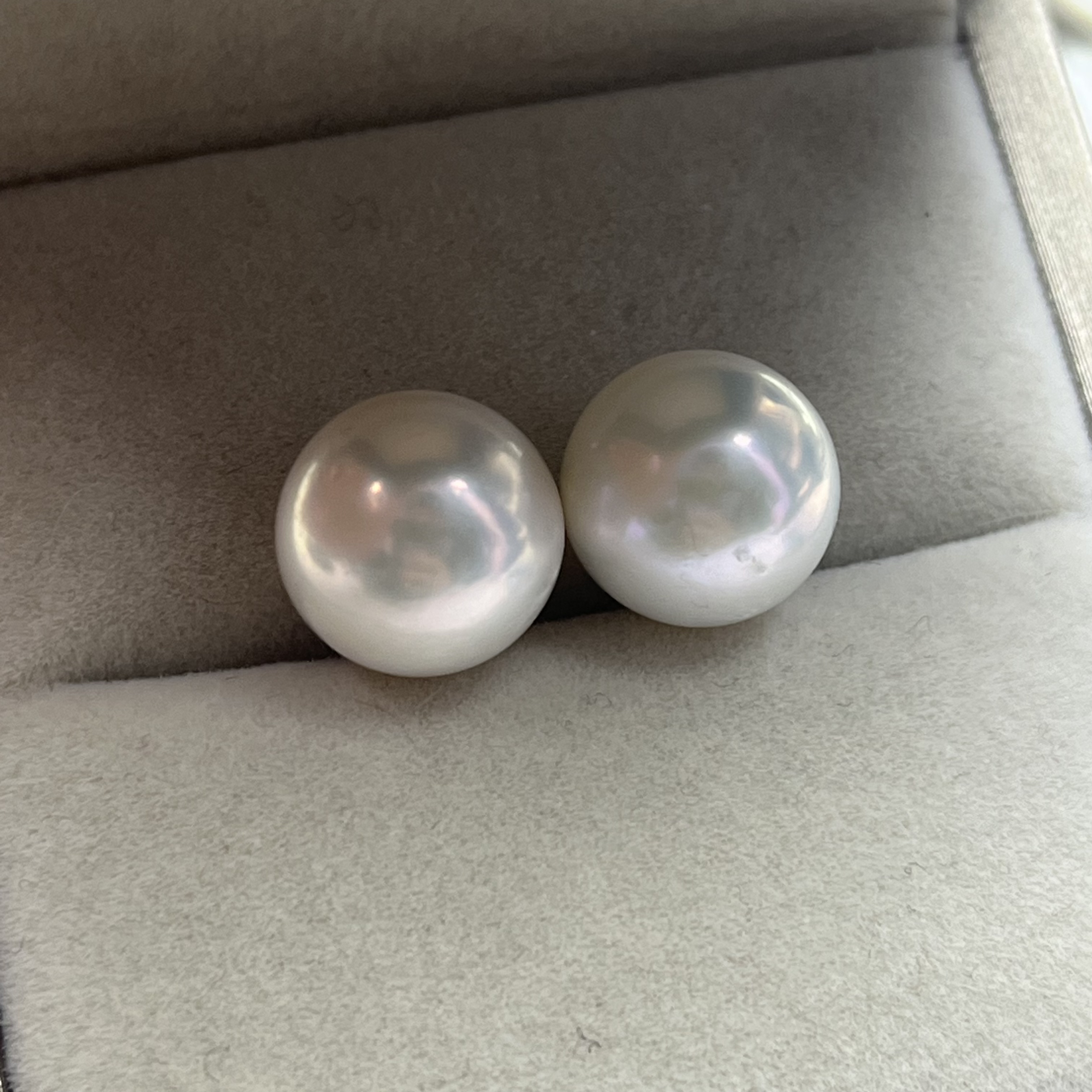 【特价福利】大龙珠11-12mm爱迪生淡水珍珠耳钉耳饰（微瑕）