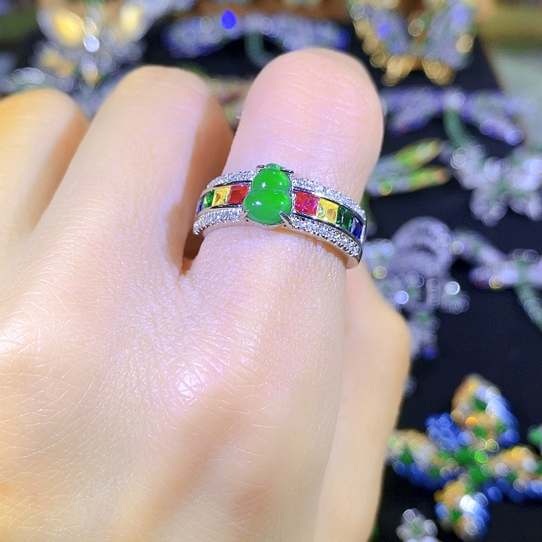 吊坠(不含链)银S925镶嵌翡翠