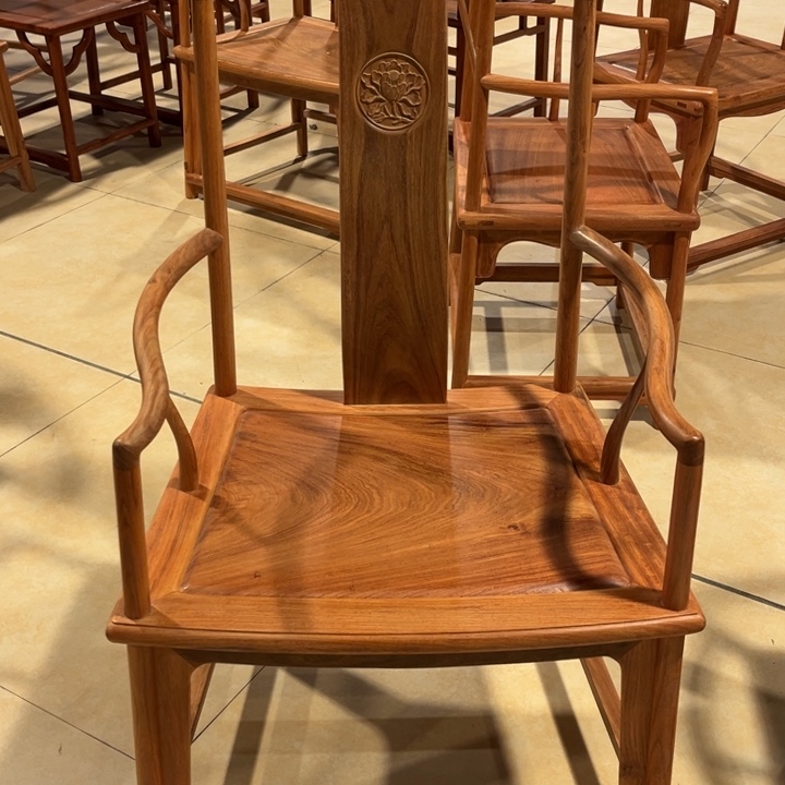紫檀木类书柜西****长缅甸花梨木南扇椅